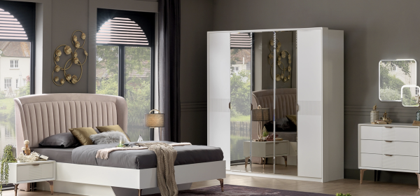 GARNETH Tablie pat 160 cm gray - imagine 3
